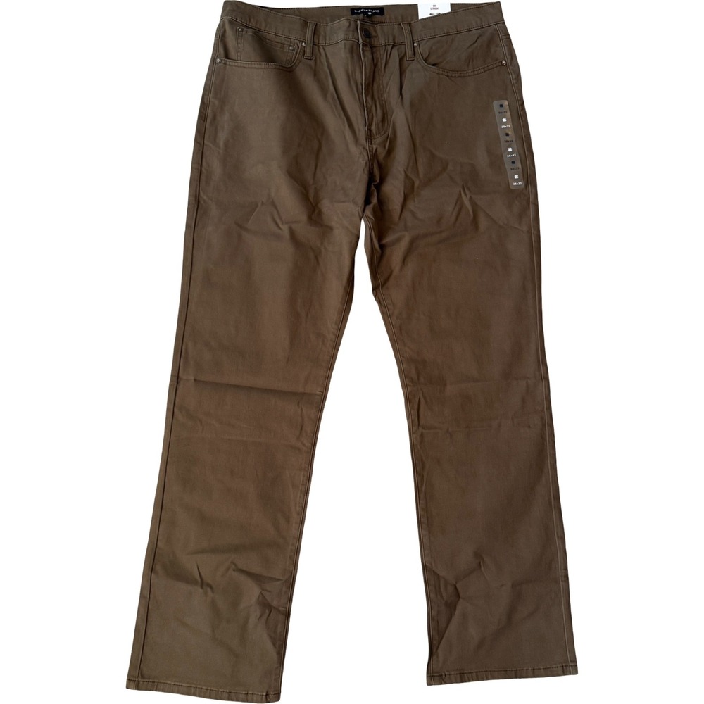 Lucky Brand 223 Straight Leg Mens Brown Chino Pants 38x32 NWT Stretch Cotton